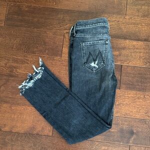 MOTHER Black Cropped Jeans